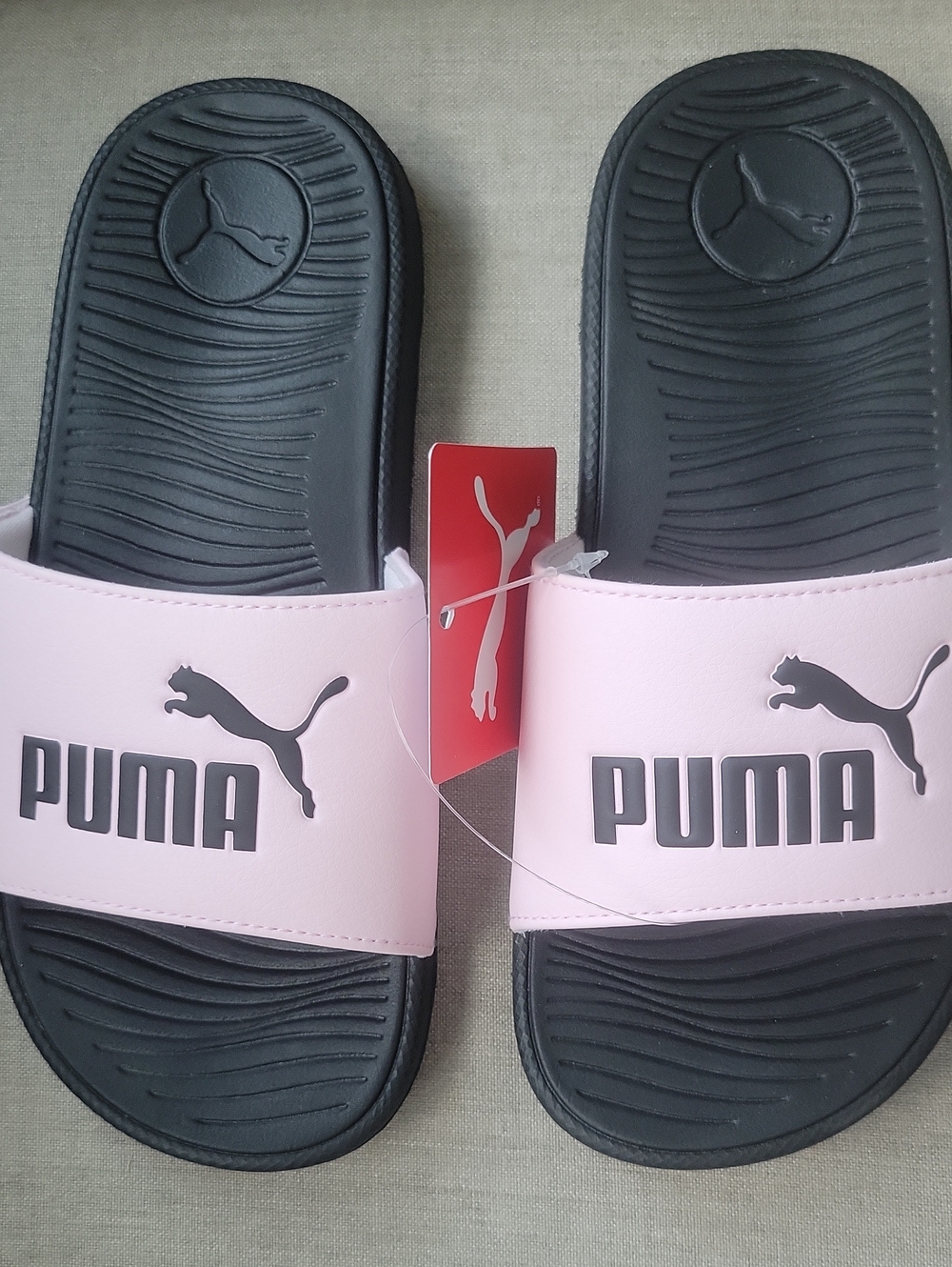 PUMA Coolcat Slides Samdals Girls Size 3 Pink Black NWT